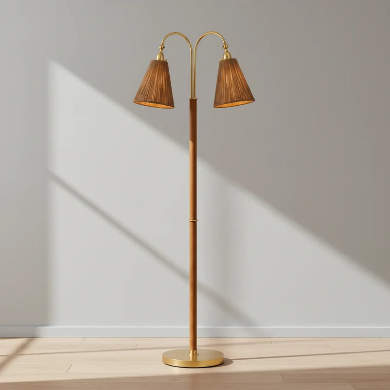 Hudson Valley Ruthin 60 In 2-Light Floor Lamp Brass